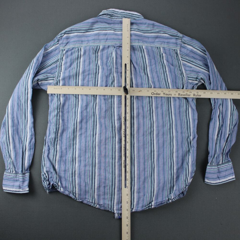 Tommy Bahama Island Crafted Striped Shirt Mens L Blue Cotton Long Sleeve - Picture 4 of 6